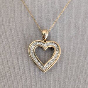 10k Diamond Heart "I Love You" Necklace